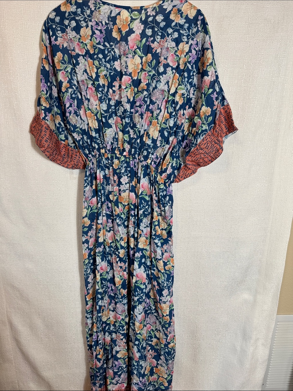 World Market Maxi Boho Dress L/XL Tassel Tie Resort Vacation Cottagecore - Picture 6 of 9
